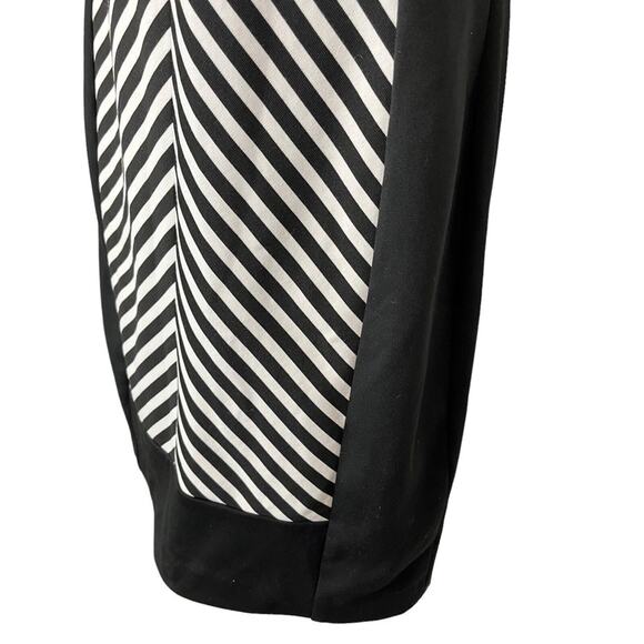 CALVIN KLEIN Black White Striped Herringbone Sleeveless Stretch Knit Dress sz 4 - Picture 10 of 15